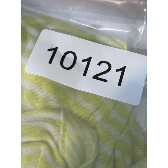 Liz Claiborne‎ Henley Shirt Womens Large Yellow Stripe Bright Lightweight Beac - Picture 9 of 9